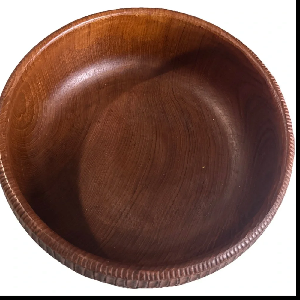 Hand Carved Wooden Bowl Set 6 Pcs Ornate Floral Vintage‎ Rustic Decor Boho Gift